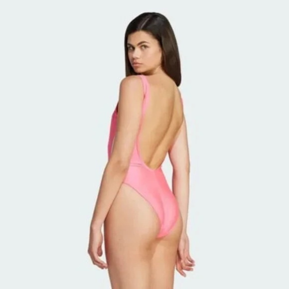 NWT ADIDAS Originals Swimwear Adicolor 3 Stripes One Piece Pink Womens Size 12 - Picture 3 of 5